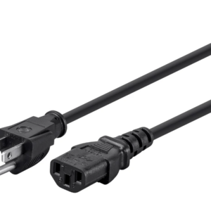 Power Cord - Black, 3ft - NEMA 5-15P to IEC C13, 125V 10A 18AWG