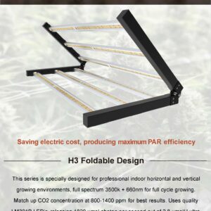 NaLite Professional Foldable LED Grow Light, 650W, Full Spectrum