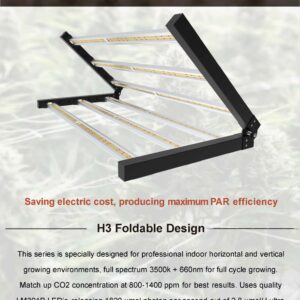 NaLite Professional Foldable LED Grow Light, 650W, Full Spectrum